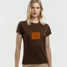 SOFIA. Women's t-shirt, Female, Jersey 100% cotton: 150 g/m². Colour 56: 90% cotton/10% viscose, Dark brown, XL