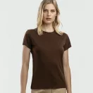 SOFIA. Women's t-shirt, Female, Jersey 100% cotton: 150 g/m². Colour 56: 90% cotton/10% viscose, Dark brown, XXL