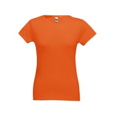   SOFIA. Women's t-shirt, Female, Jersey 100% cotton: 150 g/m². Colour 56: 90% cotton/10% viscose, Orange, S