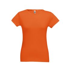   SOFIA. Women's t-shirt, Female, Jersey 100% cotton: 150 g/m². Colour 56: 90% cotton/10% viscose, Orange, XXL