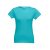 SOFIA. Women's t-shirt, Female, Jersey 100% cotton: 150 g/m². Colour 56: 90% cotton/10% viscose, Turquoise blue, L