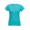 SOFIA. Women's t-shirt, Female, Jersey 100% cotton: 150 g/m². Colour 56: 90% cotton/10% viscose, Turquoise blue, M