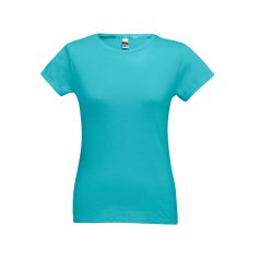   SOFIA. Women's t-shirt, Female, Jersey 100% cotton: 150 g/m². Colour 56: 90% cotton/10% viscose, Turquoise blue, XXL
