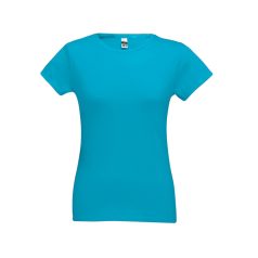   SOFIA. Women's t-shirt, Female, Jersey 100% cotton: 150 g/m². Colour 56: 90% cotton/10% viscose, Acqua blue, S