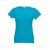 SOFIA. Women's t-shirt, Female, Jersey 100% cotton: 150 g/m². Colour 56: 90% cotton/10% viscose, Acqua blue, S