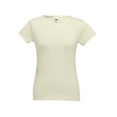   SOFIA. Women's t-shirt, Female, Jersey 100% cotton: 150 g/m². Colour 56: 90% cotton/10% viscose, Pastel yellow, M