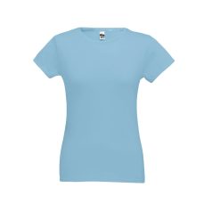   SOFIA. Women's t-shirt, Female, Jersey 100% cotton: 150 g/m². Colour 56: 90% cotton/10% viscose, Pastel blue, M