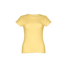   Tricou la baza gatului, Dama, maneca scurta, TH Clothes, 2401E12372, Bumbac, Galben digital, L