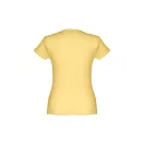 Tricou la baza gatului, Dama, maneca scurta, TH Clothes, 2401E12374, Bumbac, Galben digital, S
