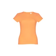   Tricou la baza gatului, Dama, maneca scurta, TH Clothes, 2401E12379, Bumbac, Portocaliu coral, 3XL