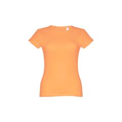   Tricou la baza gatului, Dama, maneca scurta, THClothes, 2401E12379, Bumbac, Portocaliu coral, 3XL