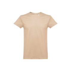   Tricou la baza gatului, Barbati, maneca scurta, TH Clothes, 2401E12382, Bumbac, Maro deschis, 3XL