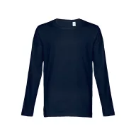   Tricou la baza gatului, Barbati, maneca lunga, TH Clothes, 2401E12389, Bumbac, Albastru, XXL