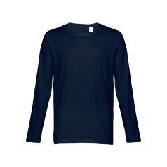   Tricou la baza gatului, Barbati, maneca lunga, TH Clothes, 2401E12389, Bumbac, Albastru, XXL