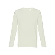   Tricou la baza gatului, Barbati, maneca lunga, TH Clothes, 2401E12395, Bumbac, Verde pastelat, L