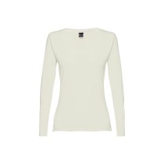   Tricou la baza gatului, Dama, maneca lunga, TH Clothes, 2401E12412, Bumbac, Verde pastelat, L