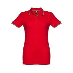   ROME WOMEN. Women's slim fit polo shirt, Female, Piquet mesh 100% cotton: 195 g/m². Colour 56: 85% cotton/15% viscose, Red, XL
