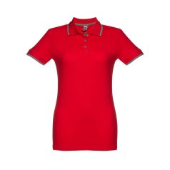   ROME WOMEN. Women's slim fit polo shirt, Female, Piquet mesh 100% cotton: 195 g/m². Colour 56: 85% cotton/15% viscose, Red, XXL