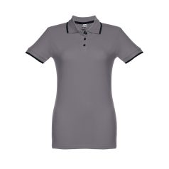   ROME WOMEN. Women's slim fit polo shirt, Female, Piquet mesh 100% cotton: 195 g/m². Colour 56: 85% cotton/15% viscose, Grey, M