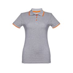   ROME WOMEN. Women's slim fit polo shirt, Female, Piquet mesh 100% cotton: 195 g/m². Colour 56: 85% cotton/15% viscose, Heather light grey, L