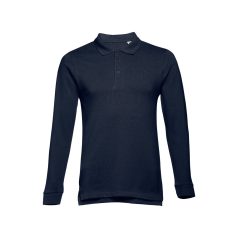   Tricou Polo, Barbati, maneca lunga, TH Clothes, 2401E12427, Bumbac, Albastru, XXL