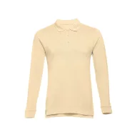   BERN. Men's long sleeve polo shirt, Male, Piquet mesh 100% cotton: 210 g/m². Colour 56: 85% cotton/15% viscose, Light brown, XL