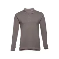   BERN. Men's long sleeve polo shirt, Male, Piquet mesh 100% cotton: 210 g/m². Colour 56: 85% cotton/15% viscose, Grey, S