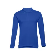   BERN. Men's long sleeve polo shirt, Male, Piquet mesh 100% cotton: 210 g/m². Colour 56: 85% cotton/15% viscose, Royal blue, M