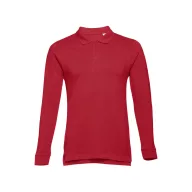   BERN. Men's long sleeve polo shirt, Male, Piquet mesh 100% cotton: 210 g/m². Colour 56: 85% cotton/15% viscose, Burgundy, L