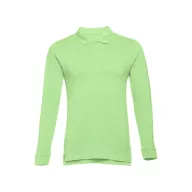   BERN. Men's long sleeve polo shirt, Male, Piquet mesh 100% cotton: 210 g/m². Colour 56: 85% cotton/15% viscose, Light green, M