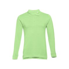   BERN. Men's long sleeve polo shirt, Male, Piquet mesh 100% cotton: 210 g/m². Colour 56: 85% cotton/15% viscose, Light green, XXL