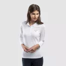 BERN WOMEN. Women's long sleeve polo shirt, Female, Piquet mesh 100% cotton: 210 g/m², White, XL