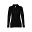 BERN WOMEN. Women's long sleeve polo shirt, Female, Piquet mesh 100% cotton: 210 g/m². Colour 56: 85% cotton/15% viscose, Black, XXL