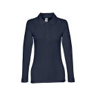 Tricou Polo, Dama, maneca lunga, TH Clothes, 2401E12434, Bumbac, Albastru, L