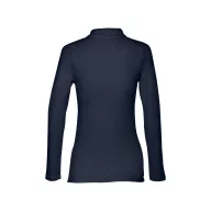   Tricou Polo, Dama, maneca lunga, TH Clothes, 2401E12434, Bumbac, Albastru, L