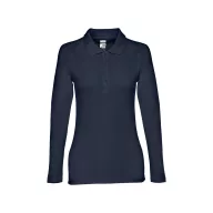   Tricou Polo, Dama, maneca lunga, TH Clothes, 2401E12436, Bumbac, Albastru, S