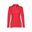 BERN WOMEN. Women's long sleeve polo shirt, Female, Piquet mesh 100% cotton: 210 g/m². Colour 56: 85% cotton/15% viscose, Red, XXL