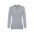 BERN WOMEN. Women's long sleeve polo shirt, Female, Piquet mesh 100% cotton: 210 g/m². Colour 56: 85% cotton/15% viscose, Heather light grey, M