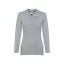 BERN WOMEN. Women's long sleeve polo shirt, Female, Piquet mesh 100% cotton: 210 g/m². Colour 56: 85% cotton/15% viscose, Heather light grey, M