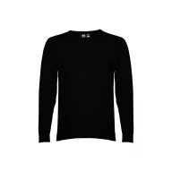   MILAN. Men's V-neck jumper, Male, 70% cotton and 30% polyamide: 220 g/m², Black, M