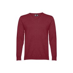   Bluza cu maneca lunga, la baza gatului, Casual, Barbati, Makito, 2410E21519, Bumbac, Rosu burgundy, XXL