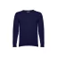 MILAN. Men's V-neck jumper, Male, 70% cotton and 30% polyamide: 220 g/m², Navy blue, M