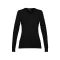 MILAN WOMEN. Women's V-neck jumper, Female, 70% cotton and 30% polyamide: 220 g/m², Black, L