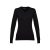 MILAN WOMEN. Women's V-neck jumper, Female, 70% cotton and 30% polyamide: 220 g/m², Black, XXL