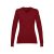 MILAN WOMEN. Women's V-neck jumper, Female, 70% cotton and 30% polyamide: 220 g/m², Burgundy, L