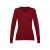 MILAN WOMEN. Women's V-neck jumper, Female, 70% cotton and 30% polyamide: 220 g/m², Burgundy, M