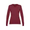 Bluza cu maneca lunga, la baza gatului, Casual, Femei, Makito, 2410E21516, Bumbac, Rosu burgundy, S