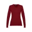 MILAN WOMEN. Women's V-neck jumper, Female, 70% cotton and 30% polyamide: 220 g/m², Burgundy, XL