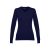 MILAN WOMEN. Women's V-neck jumper, Female, 70% cotton and 30% polyamide: 220 g/m², Navy blue, L