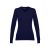 MILAN WOMEN. Women's V-neck jumper, Female, 70% cotton and 30% polyamide: 220 g/m², Navy blue, L